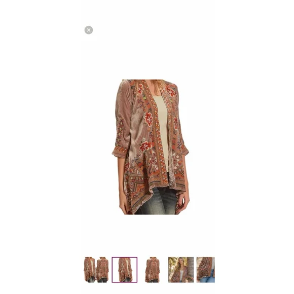 Johnny Was Maeve Velvet Embroidered Kimono